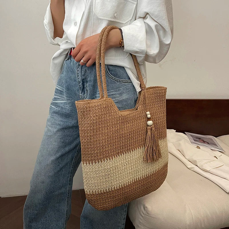 Cabas Bohème "Serena" – Édition Sable & Noisette