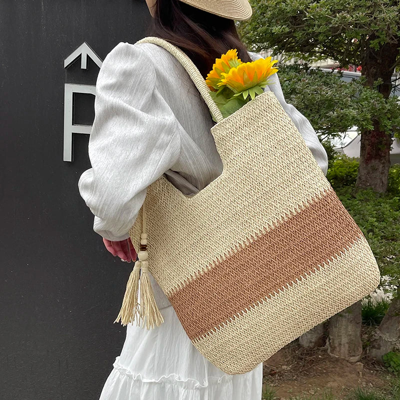 Cabas Bohème "Serena" – Édition Sable & Noisette